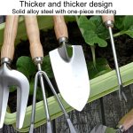 Gartenpflanz-Schaufelwerkzeuge, verdickter Holzgriff, Gartenset, Large Shovel, Small Shovel, Triple Fork, Wire Rake, Picker – Bild 5