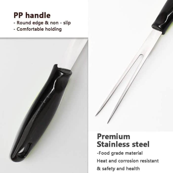 Grillgabel aus Edelstahl für den Außenbereich, Lebensmittel-PP-Griff, Fleisch-Göffel – Bild 4