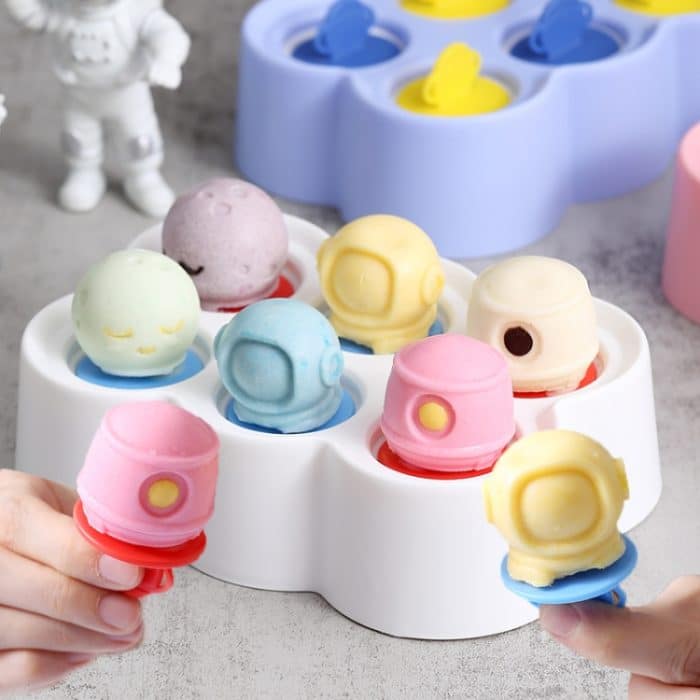 Astronaut Silikon Eisform Hausgemachte DIY Popsicle Eis Cartoon Form – Bild 8