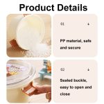 1100ml Cartoon Runde Mikrowellengeeignete Bento Box Outdoor Student Lunchbox, Beauty Pink, Space Blue, Bear Brown – Bild 3