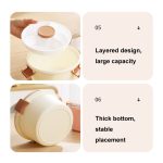 1100ml Cartoon Runde Mikrowellengeeignete Bento Box Outdoor Student Lunchbox, Beauty Pink, Space Blue, Bear Brown – Bild 5