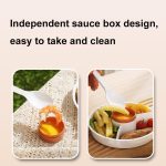 1100ml Cartoon Runde Mikrowellengeeignete Bento Box Outdoor Student Lunchbox, Beauty Pink, Space Blue, Bear Brown – Bild 6