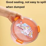 1100ml Cartoon Runde Mikrowellengeeignete Bento Box Outdoor Student Lunchbox, Beauty Pink, Space Blue, Bear Brown – Bild 7