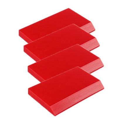4 Stück Auto-Reinigungsglas-Wasserfilm-Weichgummischaber, Short Red, Long Red, Short Orange, Long Orange
