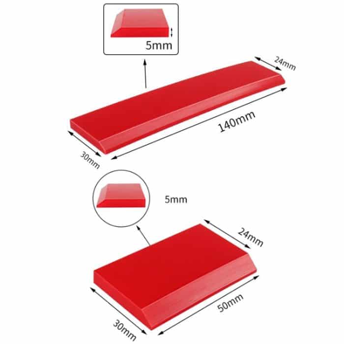 4 Stück Auto-Reinigungsglas-Wasserfilm-Weichgummischaber, Short Red, Long Red, Short  Orange, Long Orange – Bild 2