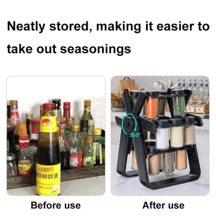 18-in-1 rotierendes Riesenrad-Set für Küchengewürzflaschenhalter – Bild 3