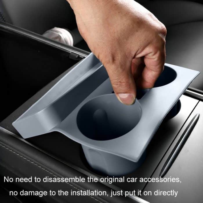 Für Tesla Model 3/Y Central Water Cup Limiter Silikonuntersetzer, Black, Gray, Pink – Bild 5