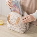 Isolierte Lunchtasche mit Tintenmuster, Lunchbox-Tasche, Outdoor-Reise, Eisbeutel, Picknick-Tasche – Bild 8