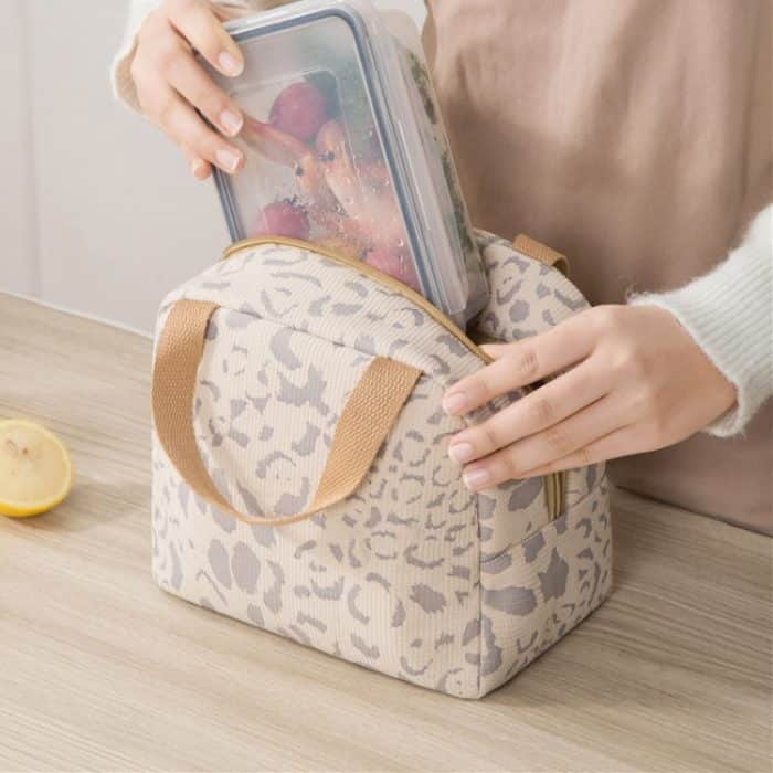 Isolierte Lunchtasche mit Tintenmuster, Lunchbox-Tasche, Outdoor-Reise, Eisbeutel, Picknick-Tasche – Bild 8