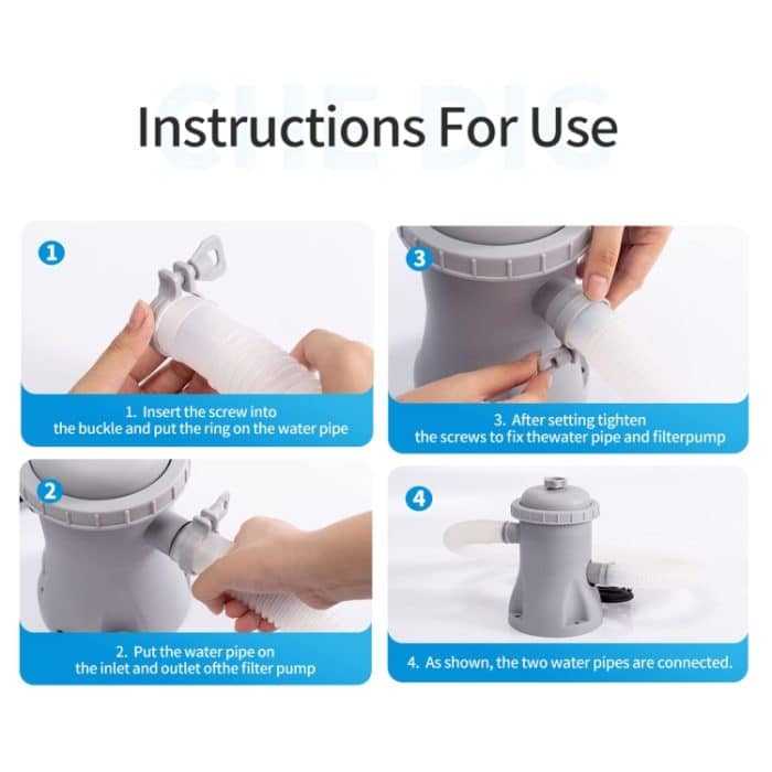 JY-051 110V-240V 330 Gallonen Schwimmbadfilterpumpe Pool-Umwälzreiniger, US Plug, EU Plug, UK Plug, AU Plug – Bild 5