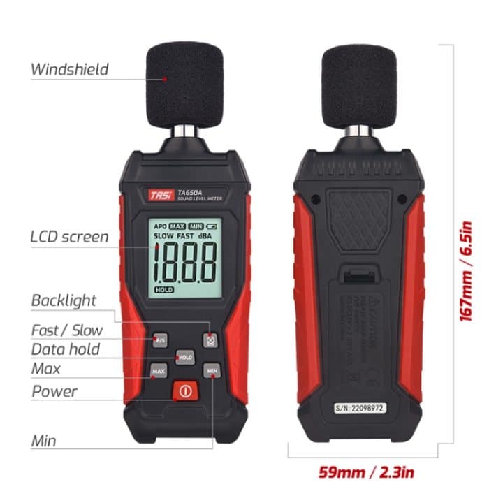 TASI TA650A Dezibel-Detektor, Hauslautstärke-Tester, Lärmmessgerät – Bild 3