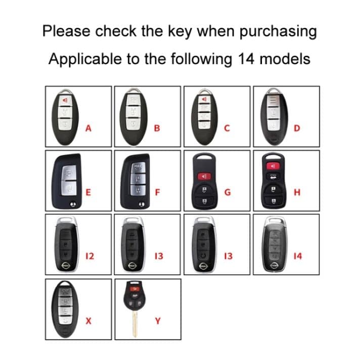 Für Nissan Autoschlüsselabdeckung Schlüsselanhänger Anti-Lost-Nummernschild, I3 One-button Start, I4, X, Y – Bild 2