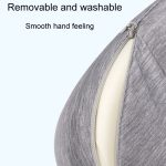 Farbblockierendes U-förmiges Kissen aus Eisseiden-Memory-Schaum, tragbares Nickerchen-Nackenpflegekissen – Bild 6