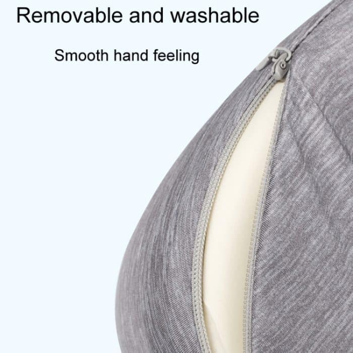 Farbblockierendes U-förmiges Kissen aus Eisseiden-Memory-Schaum, tragbares Nickerchen-Nackenpflegekissen – Bild 6