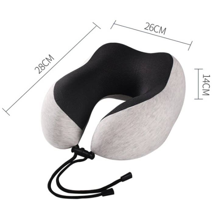 Gestricktes U-förmiges Memory-Schaum-Kissen aus Baumwolle, tragbares Reise-Nackenpflegekissen – Bild 2