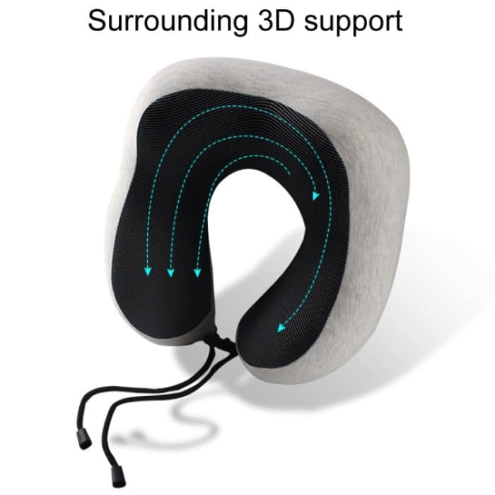 Gestricktes U-förmiges Memory-Schaum-Kissen aus Baumwolle, tragbares Reise-Nackenpflegekissen – Bild 3