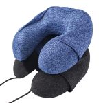 U-förmiges Memory-Schaum-Kissen mit Kapuze, tragbares Reise-Nackenpflegekissen – Bild 2