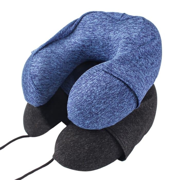 U-förmiges Memory-Schaum-Kissen mit Kapuze, tragbares Reise-Nackenpflegekissen – Bild 2