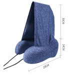 U-förmiges Memory-Schaum-Kissen mit Kapuze, tragbares Reise-Nackenpflegekissen – Bild 3