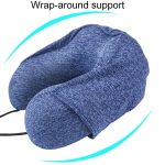 U-förmiges Memory-Schaum-Kissen mit Kapuze, tragbares Reise-Nackenpflegekissen – Bild 4