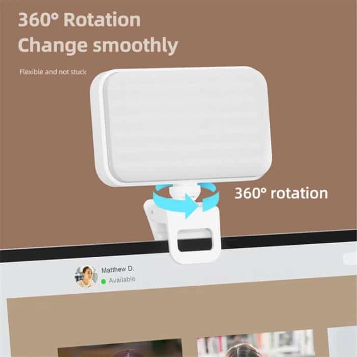 66 LEDs Selfie-Fülllicht, wiederaufladbar, 3 Modi, aufsteckbares Taschenlicht für Telefon, Laptop, Tablet, Meeting, 66 LEDs  White, 66 LEDs  Black – Bild 6