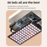 66 LEDs Selfie-Fülllicht, wiederaufladbar, 3 Modi, aufsteckbares Taschenlicht für Telefon, Laptop, Tablet, Meeting, 66 LEDs  White, 66 LEDs  Black – Bild 7