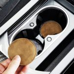 2 teile/satz Auto Wildleder Anti-Slip Wasser Untersetzer Auto Innen Dekoration – Bild 7