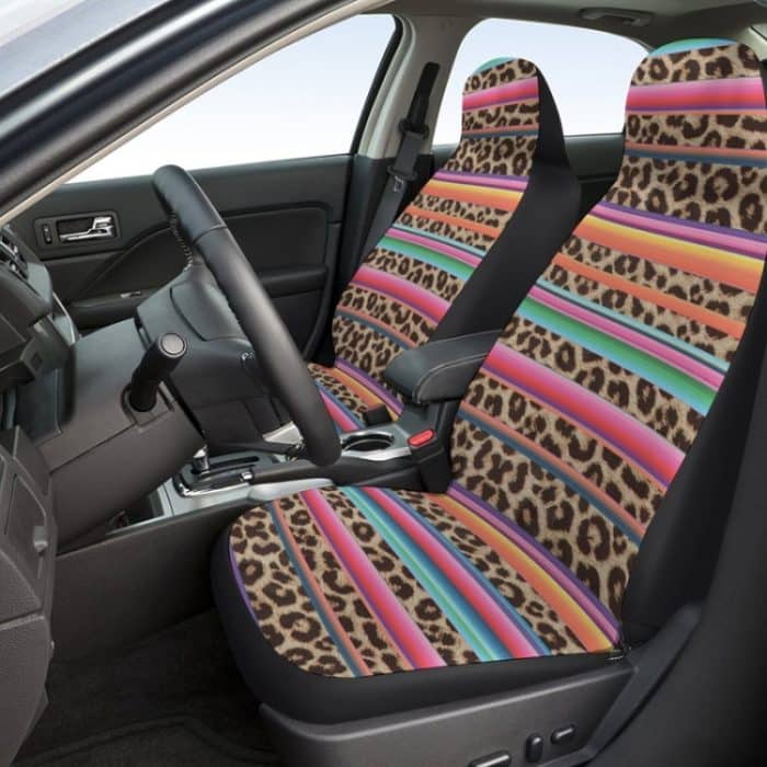 Auto Universal bedruckter Sitzschutz Automobildekorationszubehör, Colorful Leopard Pattern – Bild 5