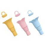 Faltbare Silikon-Eistüte für Kinder, multifunktional, Anti-Schmutz-Hände, Anti-Auslauf-Eiscreme-Halter, 3pcs /Set – Bild 3