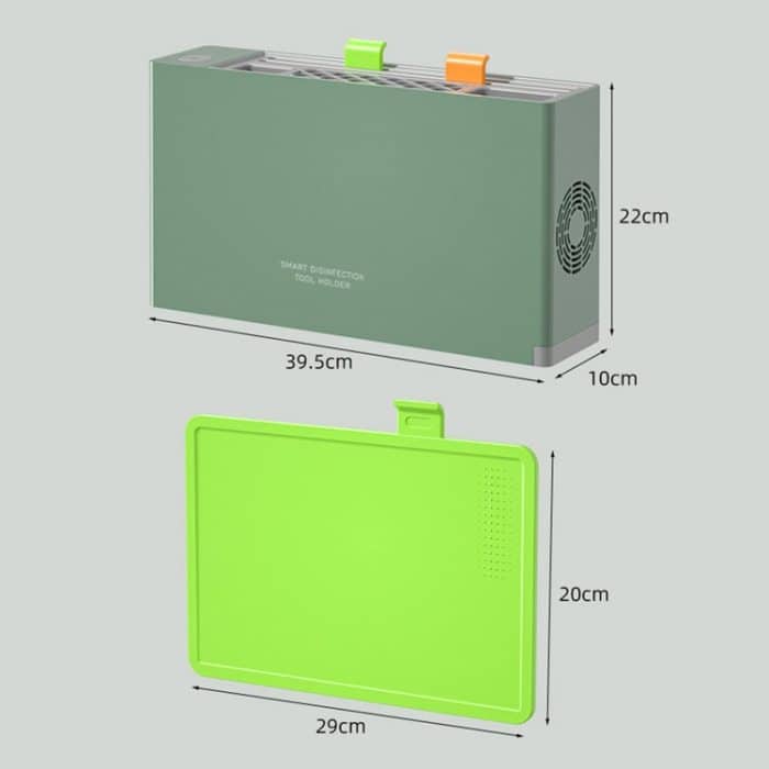 UV-Desinfektions-Trocknungsmesser-Essstäbchen-Aufbewahrungshalter, With  Cutting Board White, With Cutting Board Green – Bild 11