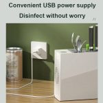 UV-Desinfektions-Trocknungsmesser-Essstäbchen-Aufbewahrungshalter, With  Cutting Board White, With Cutting Board Green – Bild 7