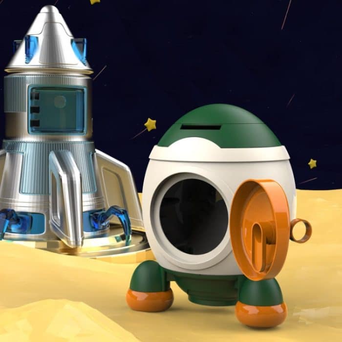 Kinder Cartoon Rakete Spardose Sparkasse Ornament Geschenke für Jungen und Mädchen – Bild 6