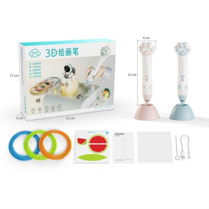 Katzenklaue USB-Aufladung Niedertemperatur-3D-Druckstift Kinder DIY Graffiti 3D-Malstift – Bild 2