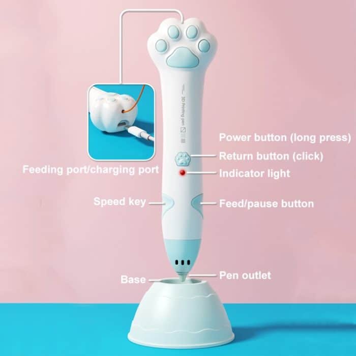 Katzenklaue USB-Aufladung Niedertemperatur-3D-Druckstift Kinder DIY Graffiti 3D-Malstift – Bild 3