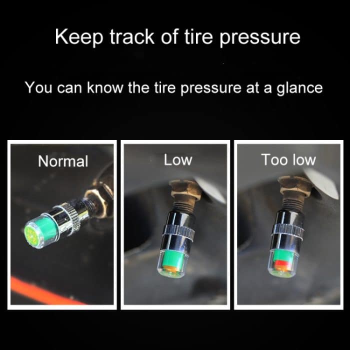 4 teile/satz Fahrzeug Reifen Ventil Kappen Hohe Präzision Reifendruck Überwachung Warnung Kappe, Plastic Core – Bild 3