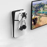 Für PS5 Slim JYS-P5193 Konsolen-Wandhalterung, hängendes Aufbewahrungsregal mit Kopfhörergriff-Organizer, For PS5 Slim (Black), For PS5 Slim (White) – Bild 2