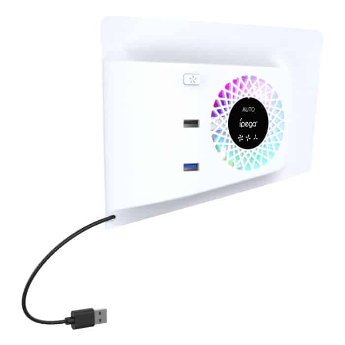 TBD06048050.jpg Für PS5 Slim ipega PG-P5S019 Temperaturregelung Lüfter Gesichtsabdeckung Kühler + USB-HUB mit RGB-Leuchten – Bild 1
