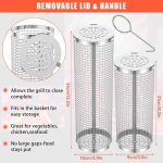 Upgrade-Grillkäfig mit Klappdeckel und Rollkorb aus Edelstahl, Small, Large, Small+Large – Bild 6