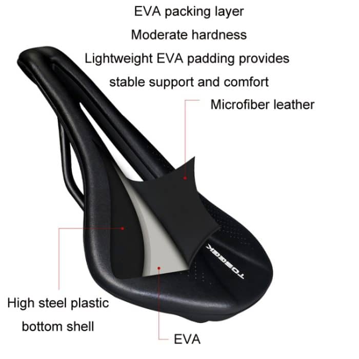 TOSEEK Fahrrad-breites Sitzkissen, Stoßdämpfung, bequemer Sattel, Black, White, Red, Orange, Green, Pink – Bild 4