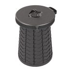 Auto im Freien multifunktionale einziehbare verdickte Klapphocker tragbare Toilette, 50cm(Black)