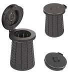 Auto im Freien multifunktionale einziehbare verdickte Klapphocker tragbare Toilette, 50cm(Black) – Bild 2