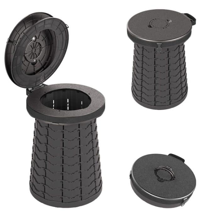 Auto im Freien multifunktionale einziehbare verdickte Klapphocker tragbare Toilette, 50cm(Black) – Bild 2