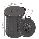 Auto im Freien multifunktionale einziehbare verdickte Klapphocker tragbare Toilette, 50cm(Black) – Bild 3