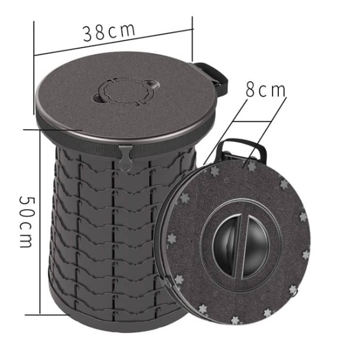 Auto im Freien multifunktionale einziehbare verdickte Klapphocker tragbare Toilette, 50cm(Black) – Bild 3