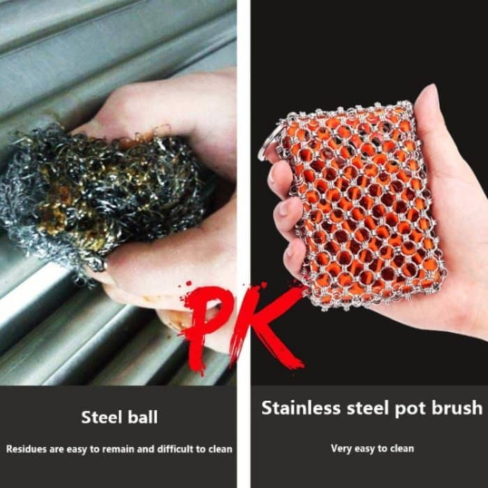 Hochtemperaturbeständiges Silikon-Bürstentopf-Reinigungszubehör aus Edelstahl, 3 Ring – Bild 6