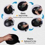 Hochtemperaturbeständiges Silikon-Bürstentopf-Reinigungszubehör aus Edelstahl, 3 Ring – Bild 7