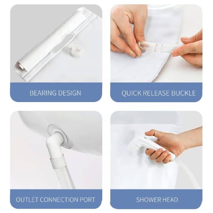 10L Outdoor Camping Tragbarer faltbarer Badewasserbeutel aus PVC – Bild 5