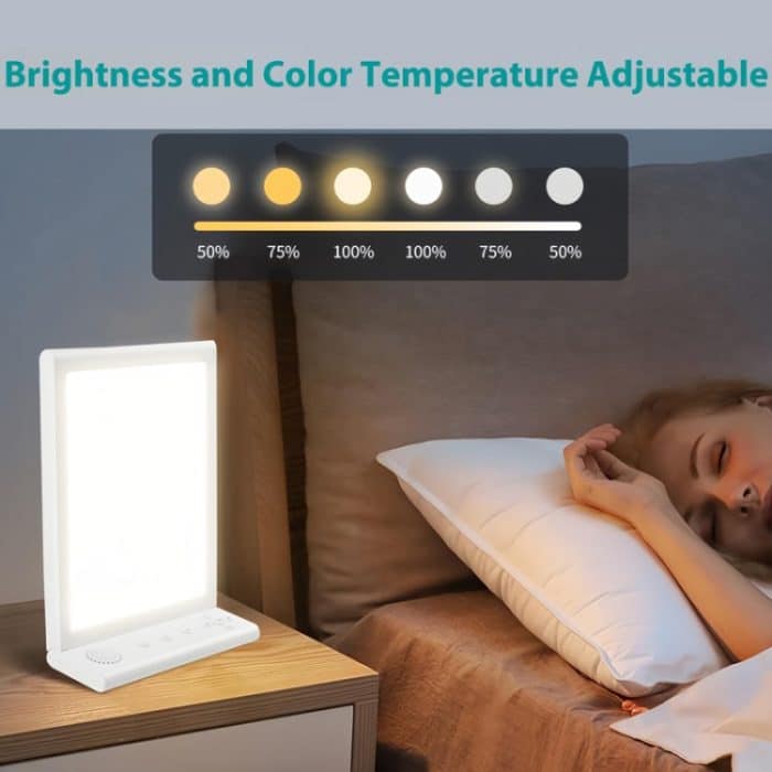 SAD Weißes Rauschen Phototherapie Lampe Smart Emotionale Nachtlicht Musik Dekompression Therapie Licht, With Type-C Line+US Plug, With Type-C Line+UK Plug, With Type-C Line+EU Plug, With Type-C Line+AU Plug, With Type-C Line – Bild 7