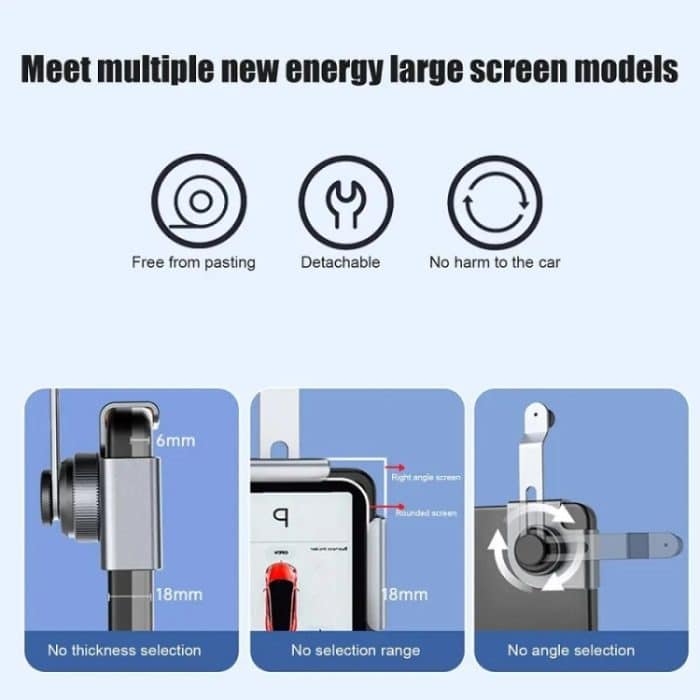 Auto-Bildschirm-Telefonhalterbasis für Tesla und andere Modelle, Base, Base + Magnetic Stand – Bild 11