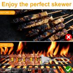 Grillspieße aus Edelstahl, halbautomatische Grillgabel, 3 Way Skewer, 6pcs /Pack 1 Way Skewer, 5 In 1, 6 In 1 – Bild 4